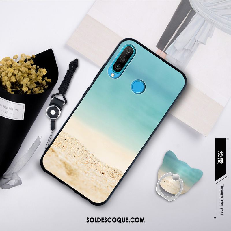 Coque Huawei P30 Lite Personnalité Blanc Simple Mode Tempérer Pas Cher