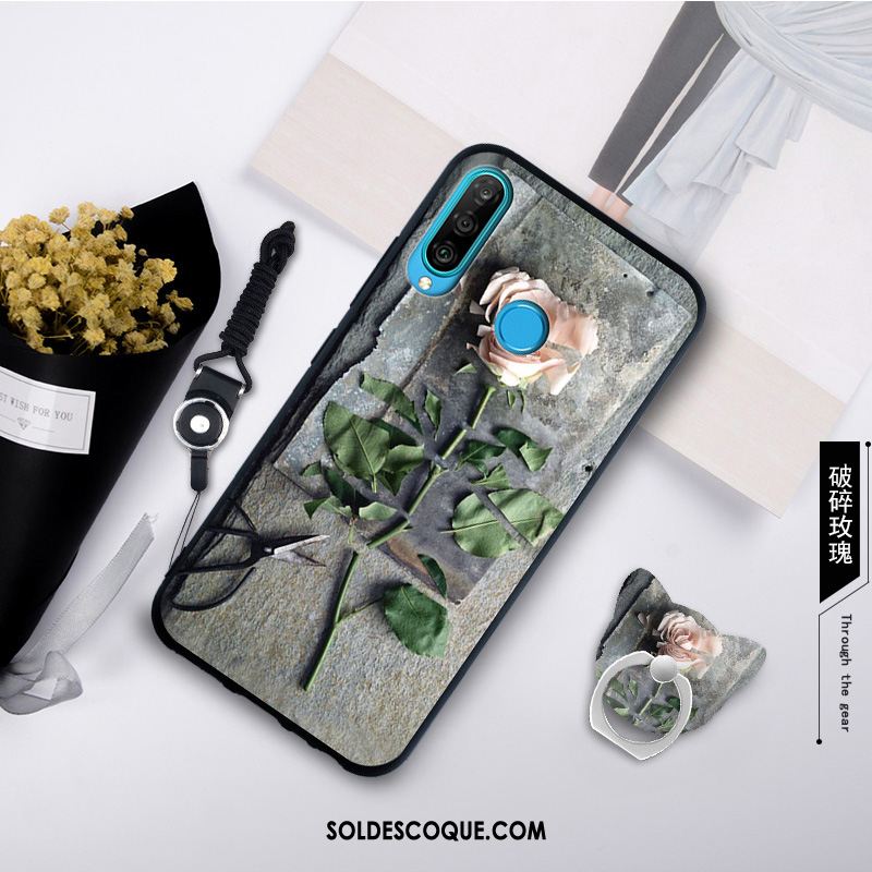 Coque Huawei P30 Lite Personnalité Blanc Simple Mode Tempérer Pas Cher