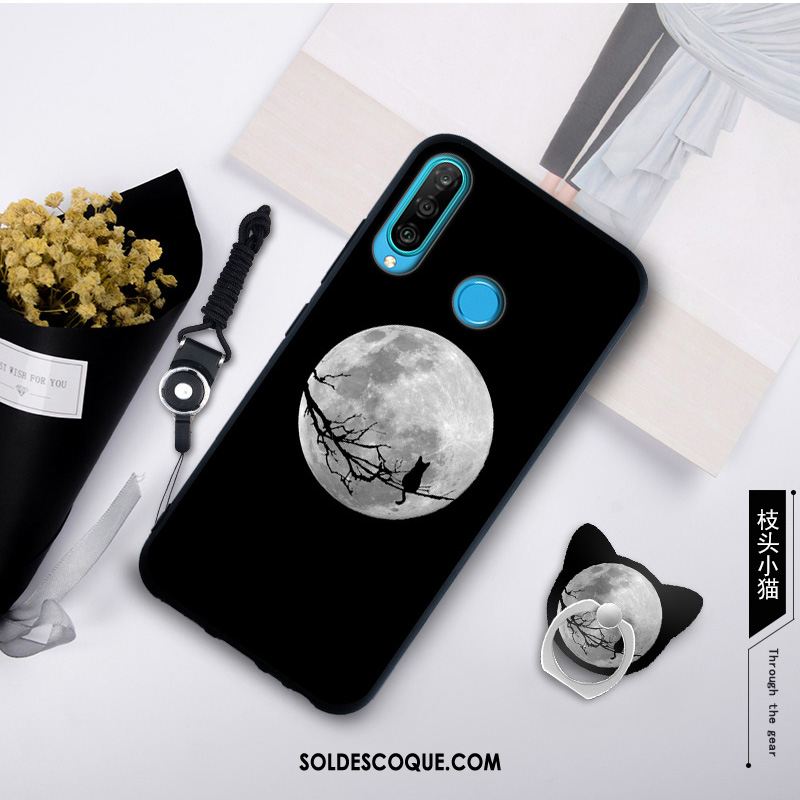 Coque Huawei P30 Lite Personnalité Blanc Simple Mode Tempérer Pas Cher