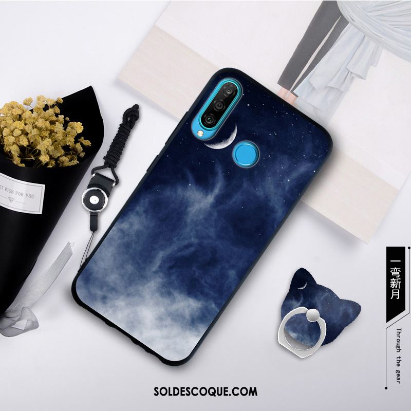 Coque Huawei P30 Lite Personnalité Blanc Simple Mode Tempérer Pas Cher