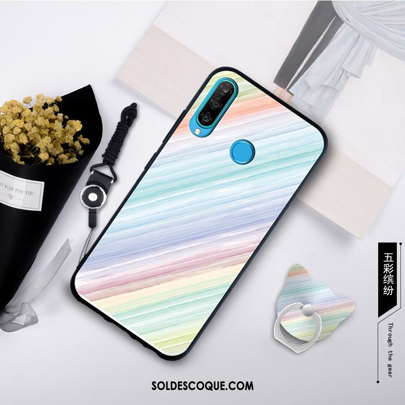 Coque Huawei P30 Lite Personnalité Blanc Simple Mode Tempérer Pas Cher