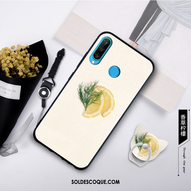 Coque Huawei P30 Lite Personnalité Blanc Simple Mode Tempérer Pas Cher