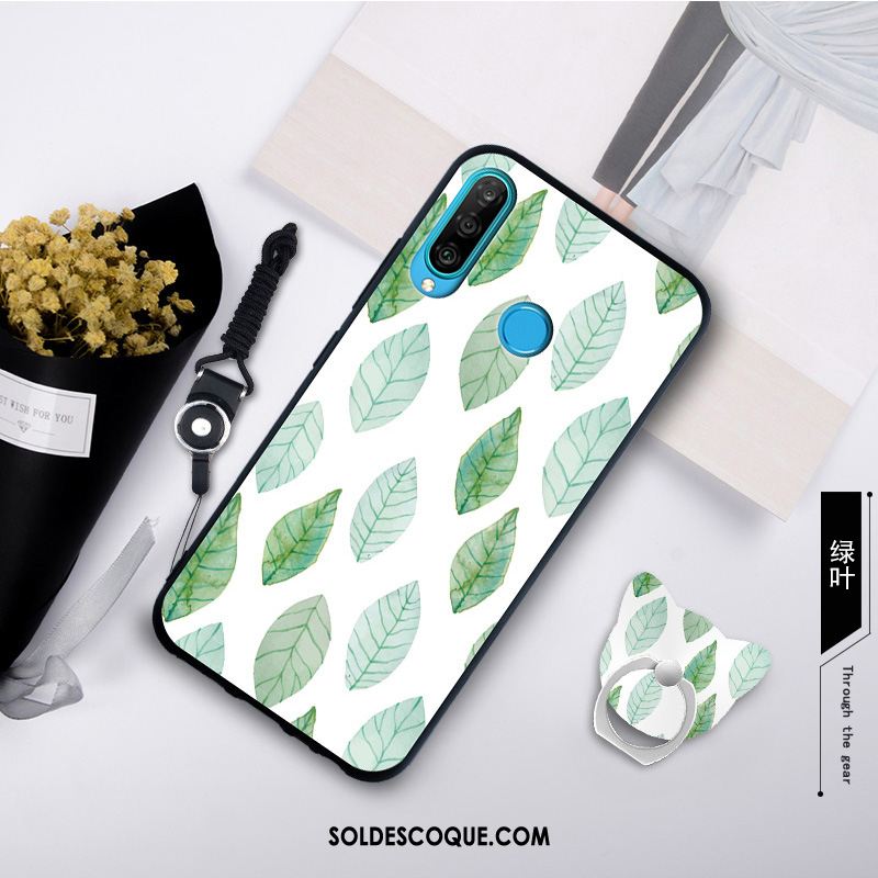 Coque Huawei P30 Lite Personnalité Blanc Simple Mode Tempérer Pas Cher