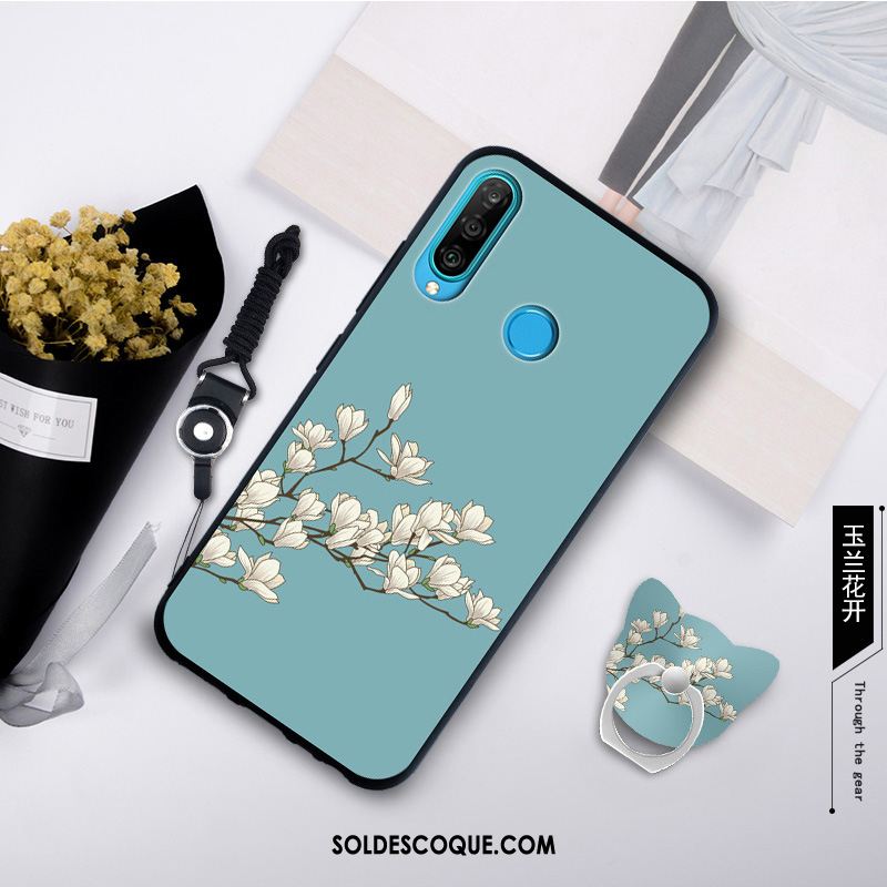 Coque Huawei P30 Lite Personnalité Blanc Simple Mode Tempérer Pas Cher