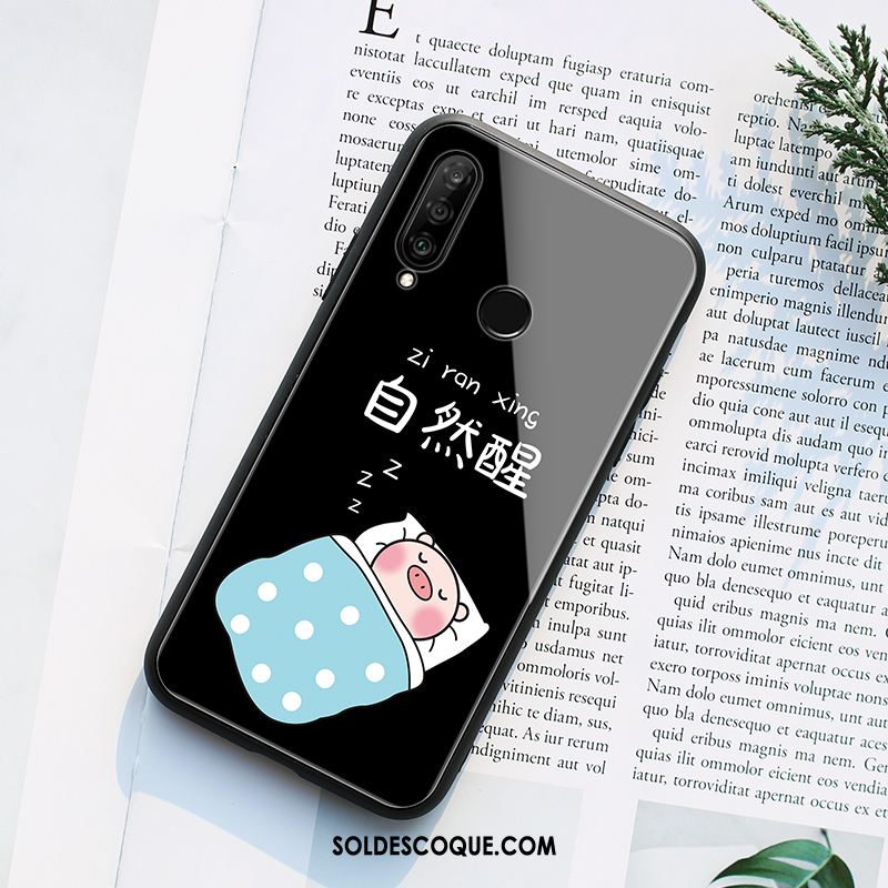 Coque Huawei P30 Lite Personnalité Dessin Animé Jeunesse Noir Incassable Pas Cher