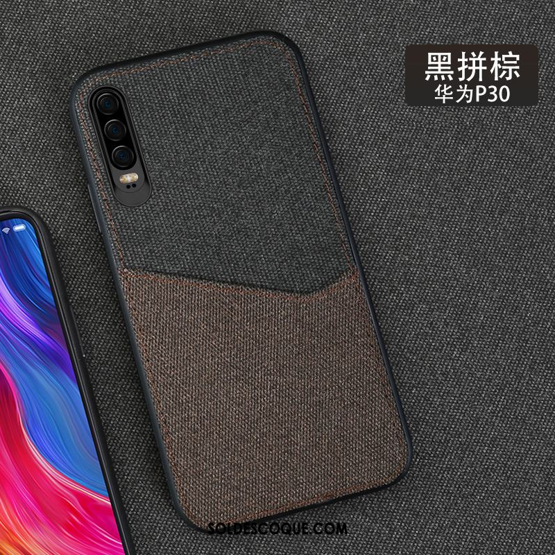 Coque Huawei P30 Luxe Personnalité Modèle Fleurie Téléphone Portable Gris Housse Pas Cher