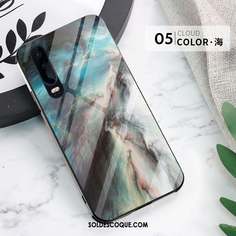 Coque Huawei P30 Luxe Verre Créatif Très Mince Téléphone Portable Housse Pas Cher