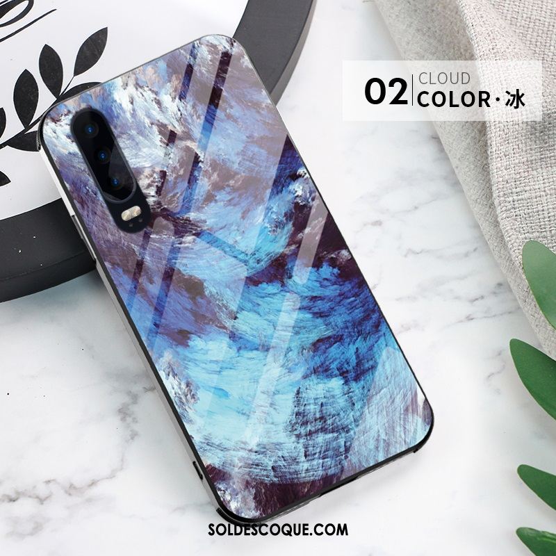 Coque Huawei P30 Luxe Verre Créatif Très Mince Téléphone Portable Housse Pas Cher