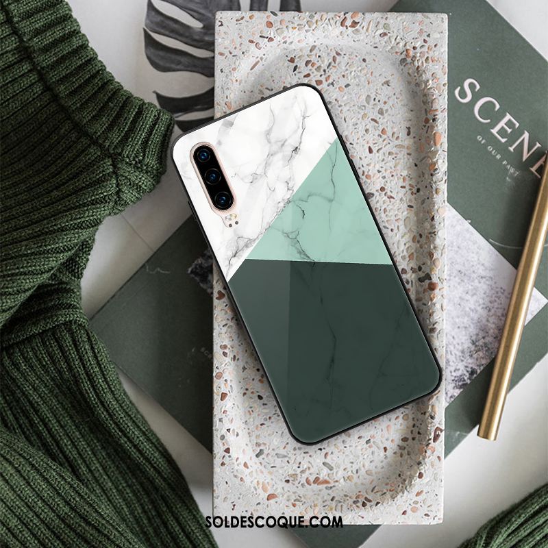 Coque Huawei P30 Nouveau Personnalité Verre Vert Tendance Soldes