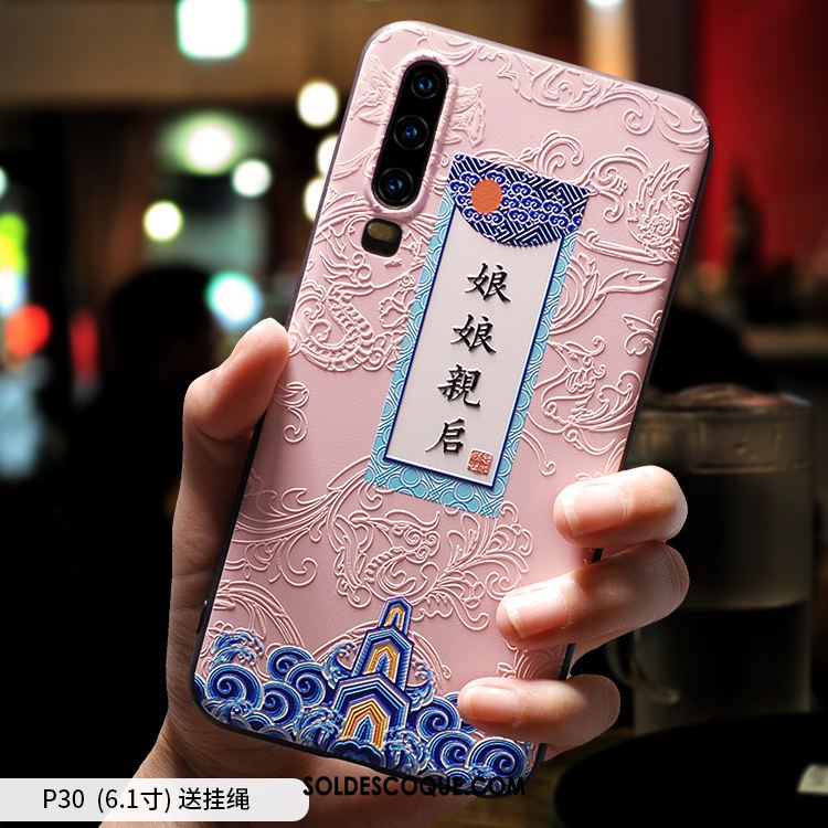 Coque Huawei P30 Ornements Suspendus Personnalité Étui Silicone Fluide Doux France