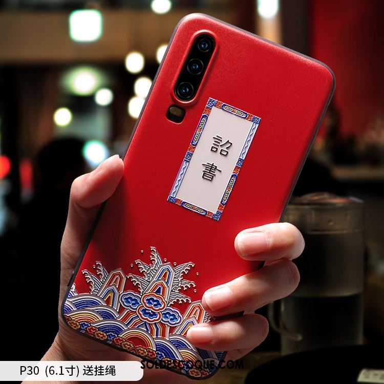 Coque Huawei P30 Ornements Suspendus Personnalité Étui Silicone Fluide Doux France