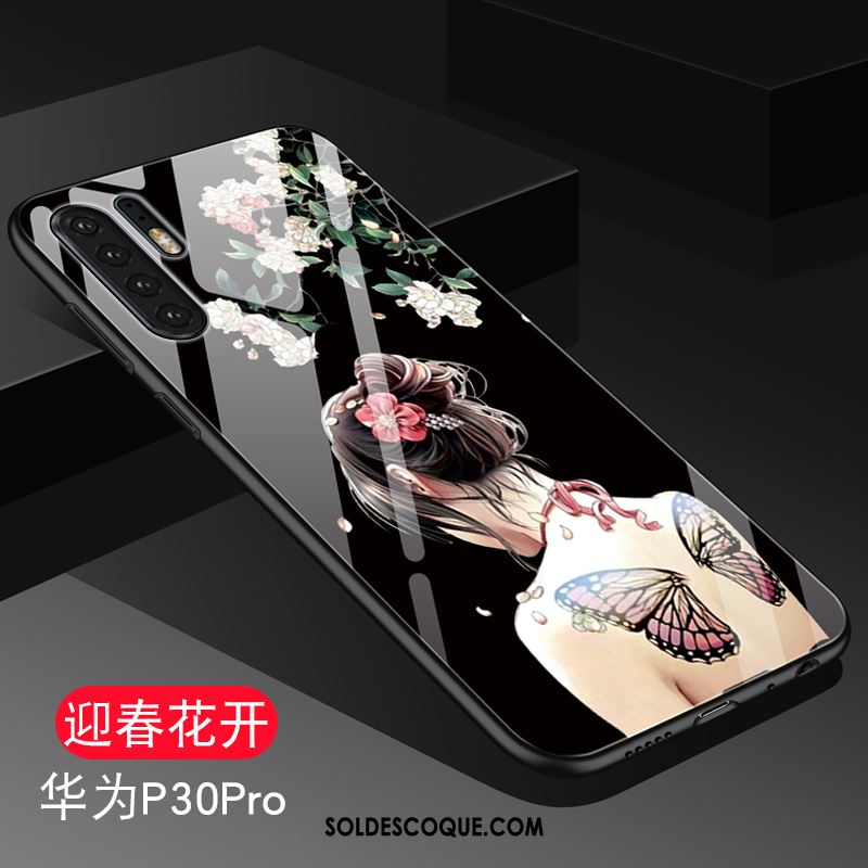 Coque Huawei P30 Pro Amoureux Marque De Tendance Personnalité Créatif Noir Pas Cher