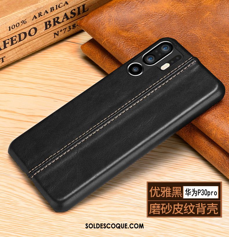 Coque Huawei P30 Pro Cuir Véritable Personnalité Bovins Protection Étui Pas Cher