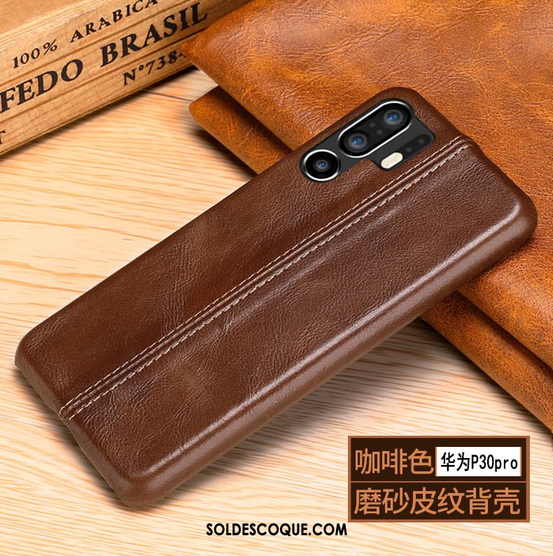 Coque Huawei P30 Pro Cuir Véritable Personnalité Bovins Protection Étui Pas Cher