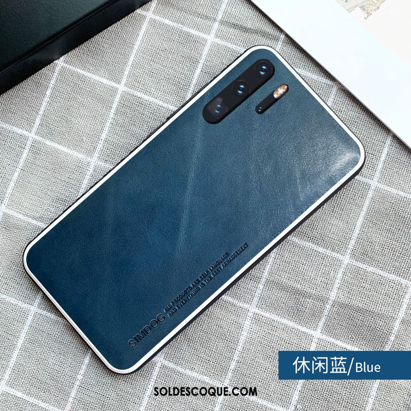 Coque Huawei P30 Pro Cuir Véritable Étui Protection Antidérapant Business Pas Cher