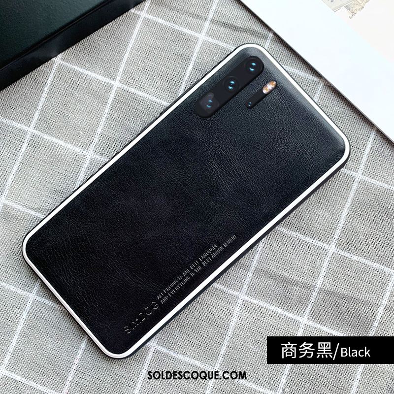 Coque Huawei P30 Pro Cuir Véritable Étui Protection Antidérapant Business Pas Cher