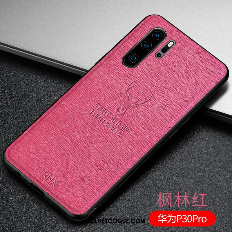 Coque Huawei P30 Pro Délavé En Daim À Bord Très Mince Magnétisme Fluide Doux En Ligne