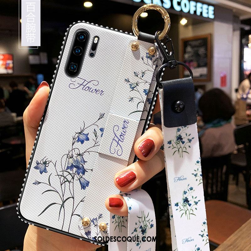 Coque Huawei P30 Pro Fleurs Art Longue Silicone Courte Housse En Ligne