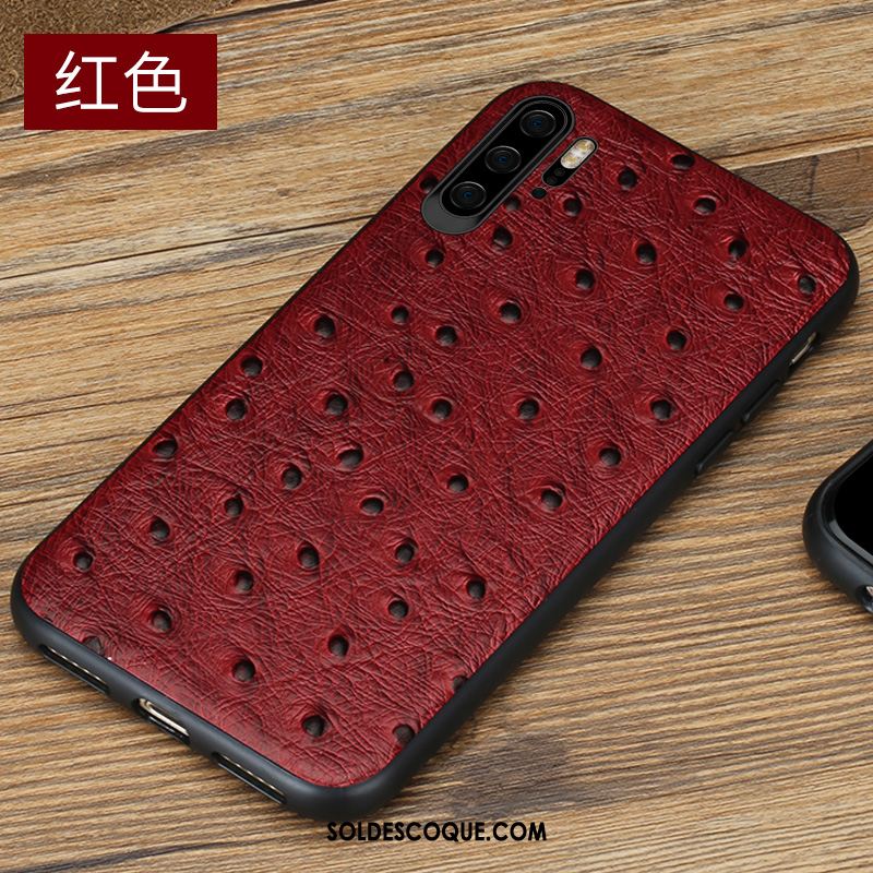 Coque Huawei P30 Pro Incassable Cuir Véritable Créatif Noir Protection Pas Cher