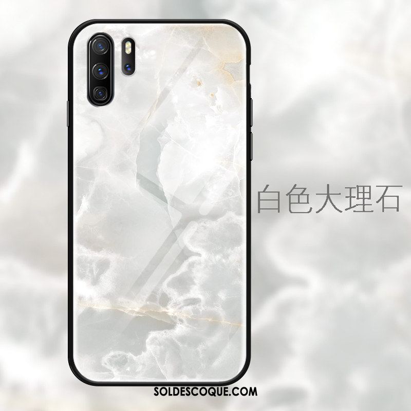 Coque Huawei P30 Pro Noir Créatif Simple Miroir Verre Housse En Vente