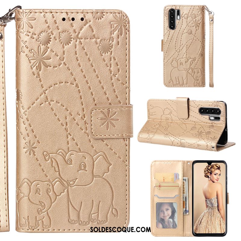 Coque Huawei P30 Pro Ornements Suspendus Protection Étui En Cuir Tout Compris Gris Soldes