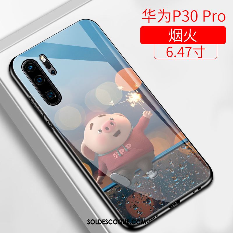 Coque Huawei P30 Pro Personnalité Silicone Très Mince Petit Verre Soldes