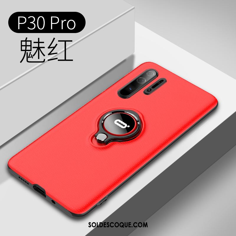 Coque Huawei P30 Pro Rouge Anneau Magnétisme Tendance Net Rouge En Ligne