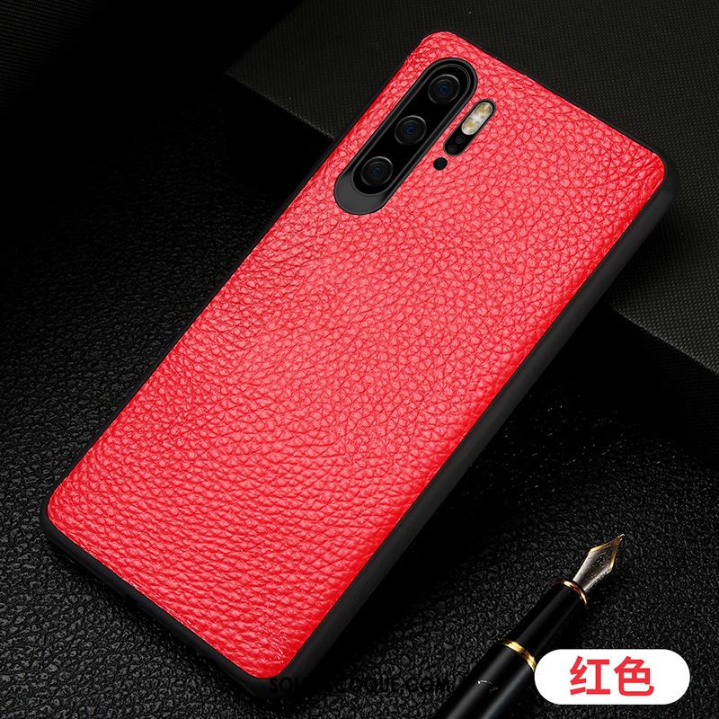 Coque Huawei P30 Pro Tendance Téléphone Portable Incassable Protection Cuir Véritable Pas Cher