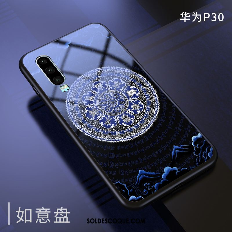 Coque Huawei P30 Silicone Incassable Personnalité Marque De Tendance Noir Soldes