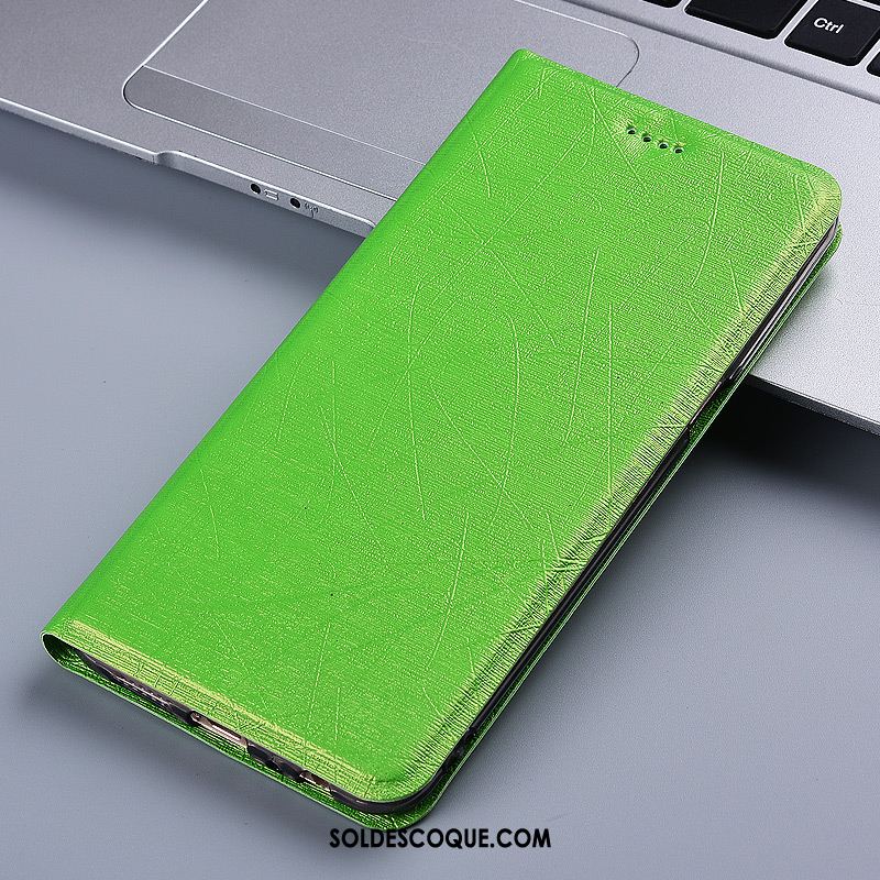 Coque Huawei P30 Soie Téléphone Portable Étui En Cuir Protection Vert Pas Cher