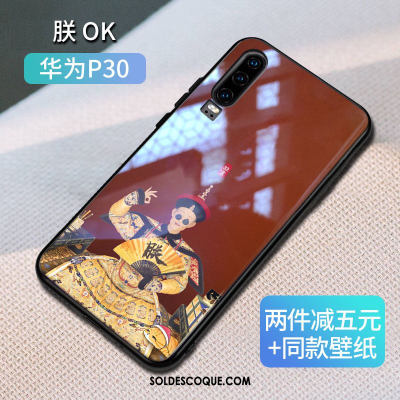 Coque Huawei P30 Téléphone Portable Personnalité Tout Compris Verre Marque De Tendance Pas Cher