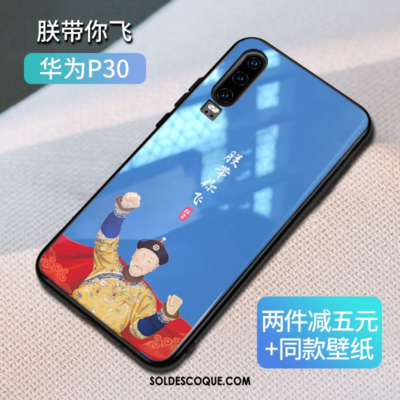 Coque Huawei P30 Téléphone Portable Personnalité Tout Compris Verre Marque De Tendance Pas Cher