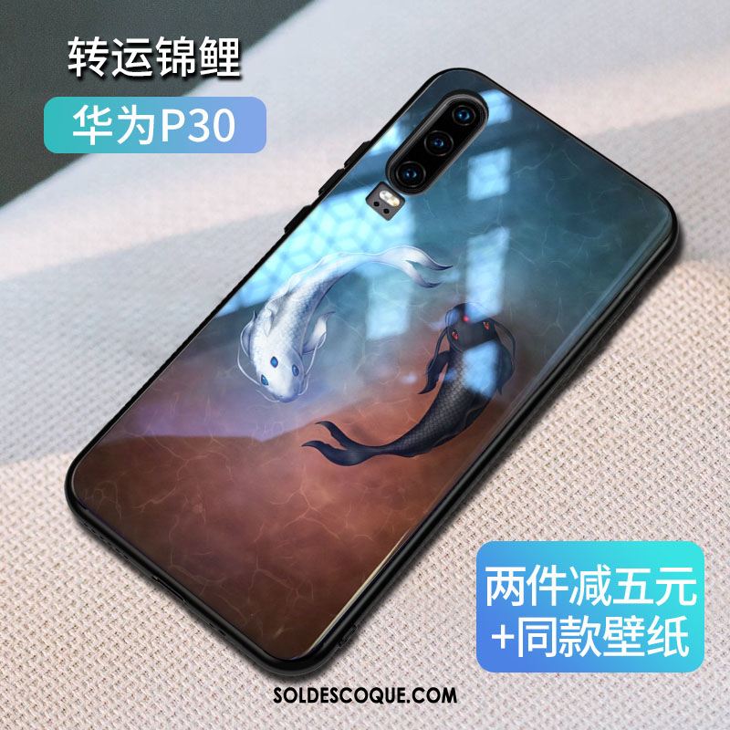 Coque Huawei P30 Téléphone Portable Personnalité Tout Compris Verre Marque De Tendance Pas Cher