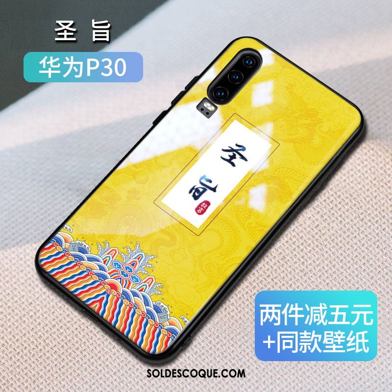 Coque Huawei P30 Téléphone Portable Personnalité Tout Compris Verre Marque De Tendance Pas Cher