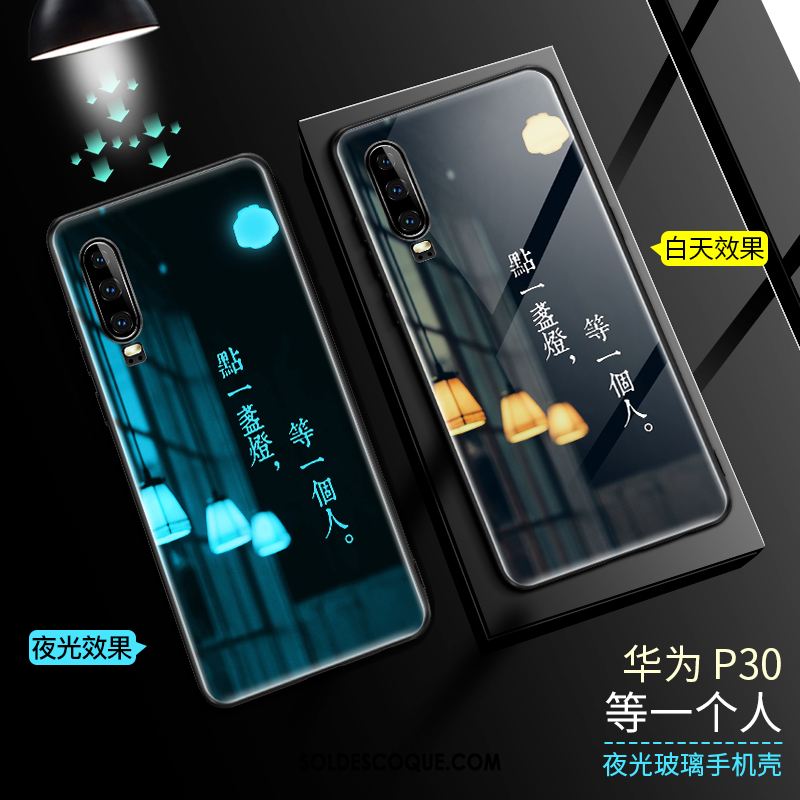 Coque Huawei P30 Téléphone Portable Silicone Incassable Marque De Tendance Verre En Ligne