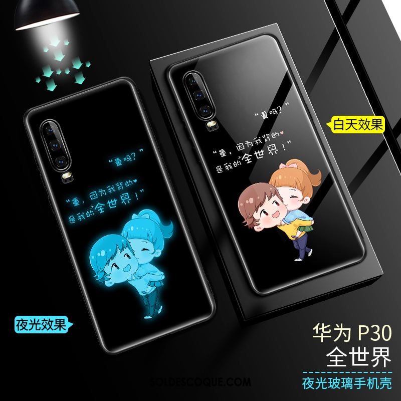 Coque Huawei P30 Téléphone Portable Silicone Incassable Marque De Tendance Verre En Ligne