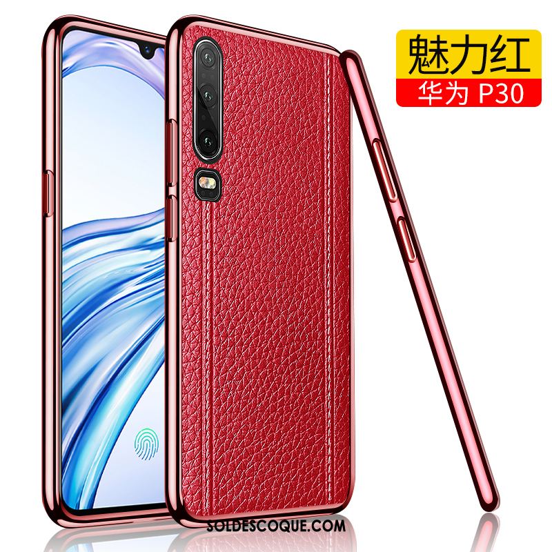 Coque Huawei P30 Étui En Cuir Noir Marque De Tendance Luxe Personnalité En Vente