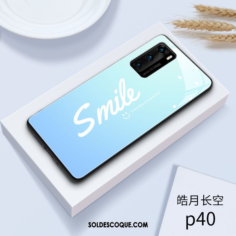 Coque Huawei P40 Bleu Téléphone Portable Tendance Incassable Dégradé De Couleur En Ligne