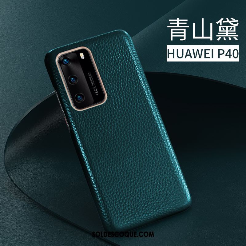 Coque Huawei P40 Cuir Tout Compris Cuir Véritable Nouveau Incassable Soldes