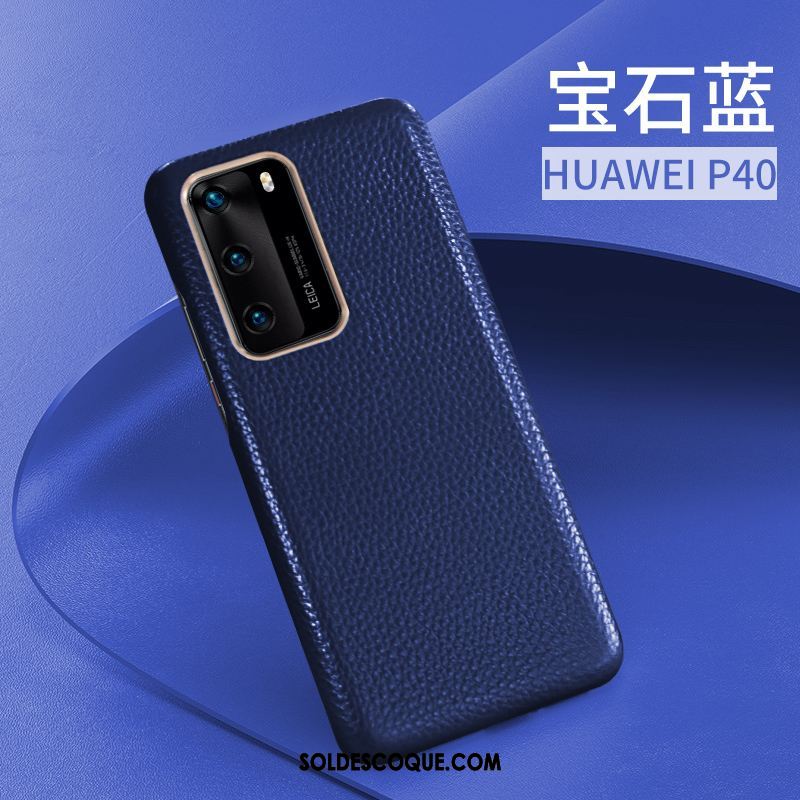 Coque Huawei P40 Cuir Tout Compris Cuir Véritable Nouveau Incassable Soldes