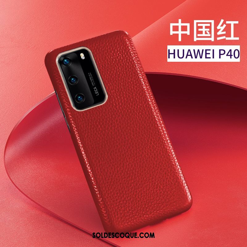 Coque Huawei P40 Cuir Tout Compris Cuir Véritable Nouveau Incassable Soldes