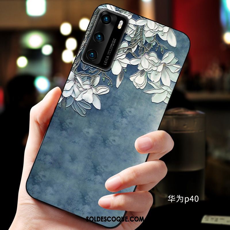 Coque Huawei P40 Gaufrage Fluide Doux Protection Téléphone Portable Étui Pas Cher