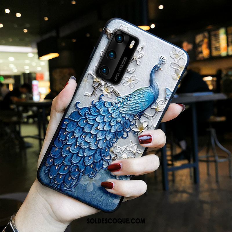 Coque Huawei P40 Incassable Fluide Doux Gaufrage Multicolore Classiques En Vente