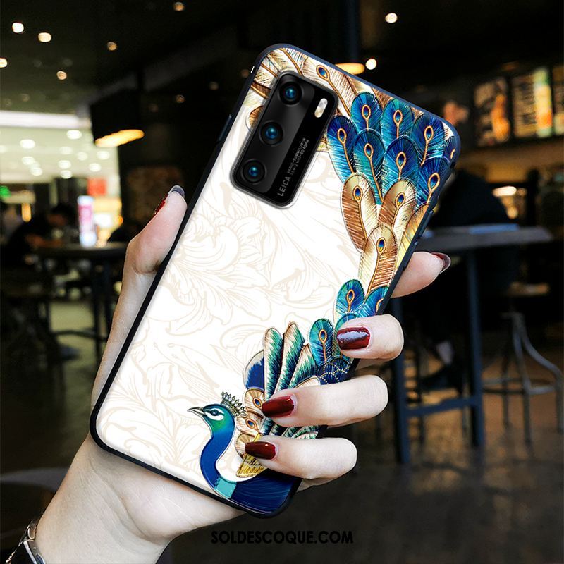 Coque Huawei P40 Incassable Fluide Doux Gaufrage Multicolore Classiques En Vente