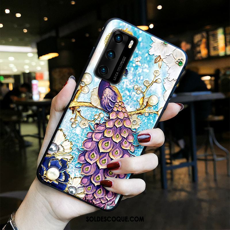 Coque Huawei P40 Incassable Fluide Doux Gaufrage Multicolore Classiques En Vente