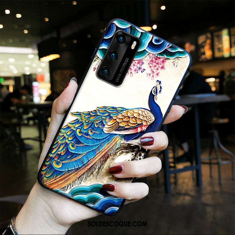 Coque Huawei P40 Incassable Fluide Doux Gaufrage Multicolore Classiques En Vente