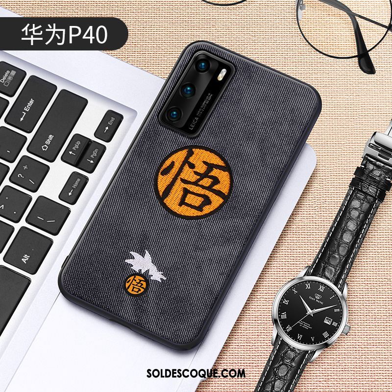 Coque Huawei P40 Incassable Étui Fluide Doux Broderie Tout Compris Pas Cher