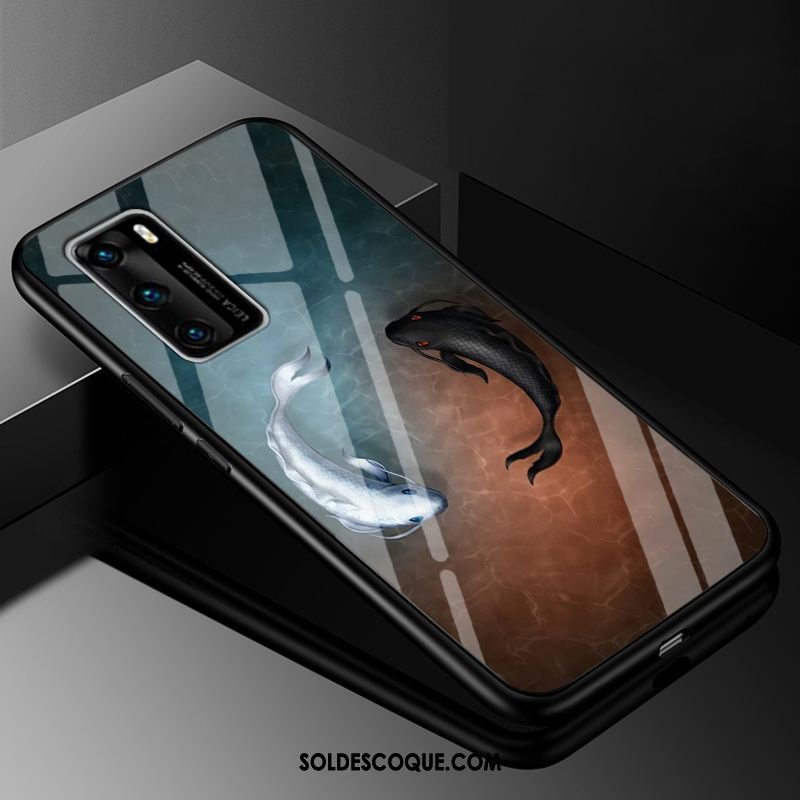 Coque Huawei P40 Incassable Étui Personnalité Verre Net Rouge En Vente