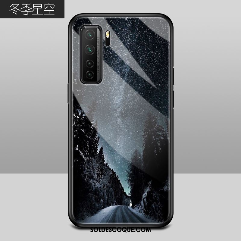 Coque Huawei P40 Lite 5g Personnalité Mode Verre Nouveau Noir Soldes