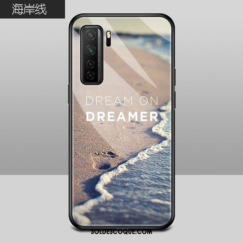 Coque Huawei P40 Lite 5g Personnalité Mode Verre Nouveau Noir Soldes